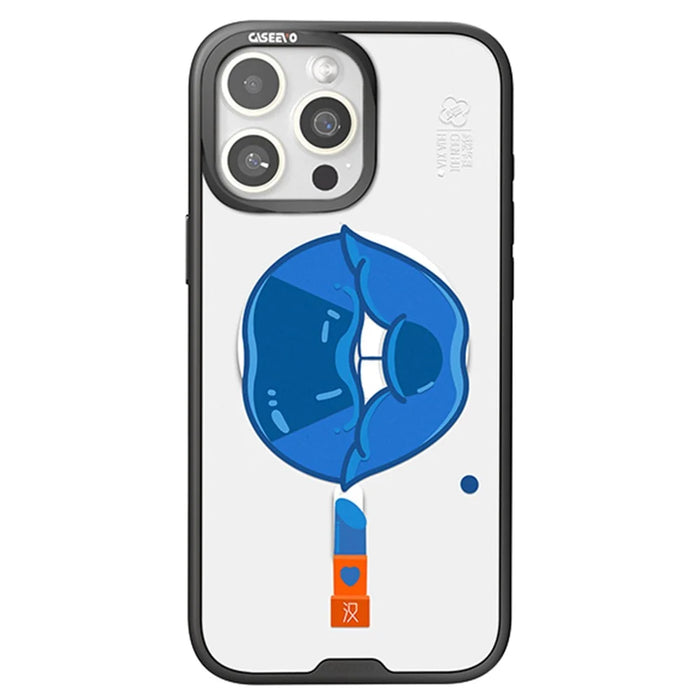 CASEEVO For iPhone 15 Pro Magnetic Case Compatible with MagSafe TPU Acrylic Phone Cover with Lip Pattern Back Panel - Han Dynasty - 1
