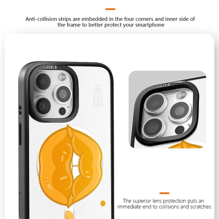 CASEEVO For iPhone 14 Pro Max Magnetic Case Compatible with MagSafe TPU Acrylic Phone Cover with Lip Pattern Back Panel -  Han Dynasty - 6