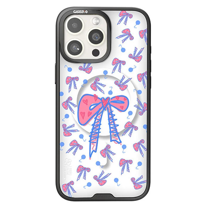 CASEEVO For iPhone 14 Pro Max Case Compatible with MagSafe TPU Acrylic Phone Cover with Interchangeable Back Panel - Bowknot - 1