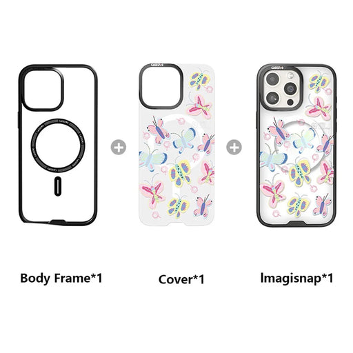 CASEEVO For iPhone 14 Pro Case Compatible with MagSafe TPU Acrylic Phone Cover with Interchangeable Back Panel - Butterfly - 2