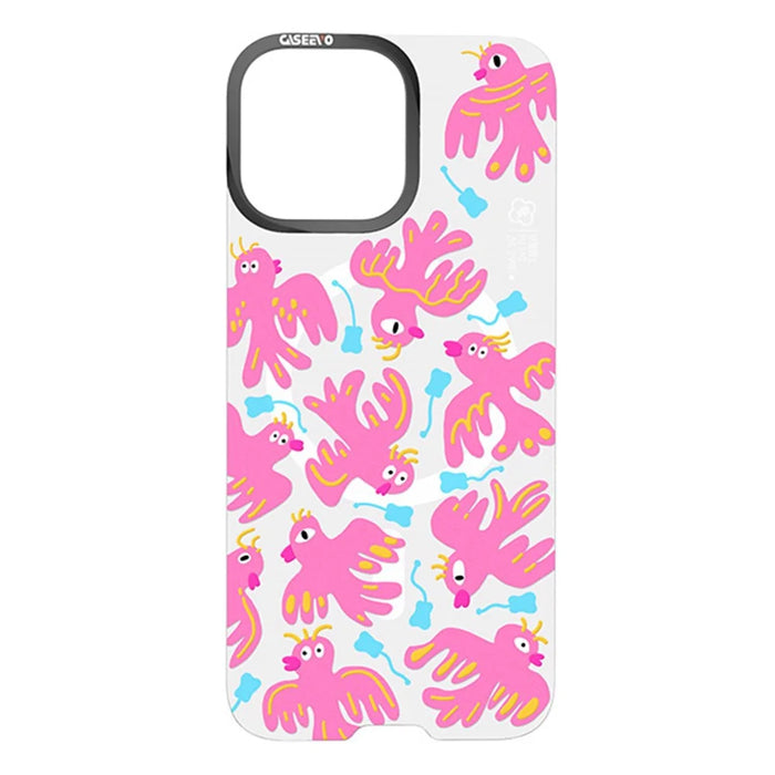 CASEEVO For iPhone 15 Pro Case Compatible with MagSafe TPU Acrylic Phone Cover with Interchangeable Back Panel - Vermilion Bird - 3
