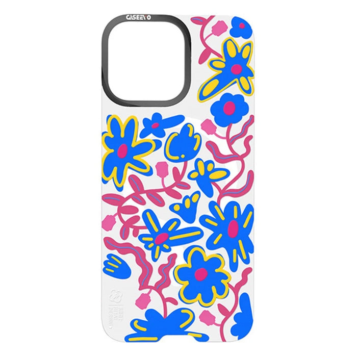 CASEEVO For iPhone 16 Pro Max Case Compatible with MagSafe TPU Acrylic Phone Cover with Interchangeable Back Panel - Flower - 3