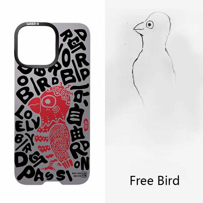 CASEEVO For iPhone 15 Pro Case Compatible with MagSafe TPU Acrylic Phone Cover with Abstract Paintings Back Cover - Free Bird - 2
