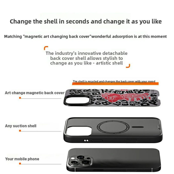 CASEEVO For iPhone 15 Pro Case Compatible with MagSafe TPU Acrylic Phone Cover with Abstract Paintings Back Cover - Free Bird - 5