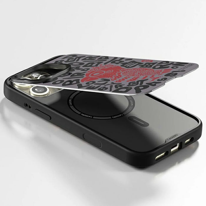 CASEEVO For iPhone 15 Pro Case Compatible with MagSafe TPU Acrylic Phone Cover with Abstract Paintings Back Cover - Free Bird - 7