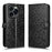 For Oukitel C65 Pro  /  C65 Wallet Case Dot Pattern Imprint PU Leather Phone Cover with Wrist Strap - Black - 1