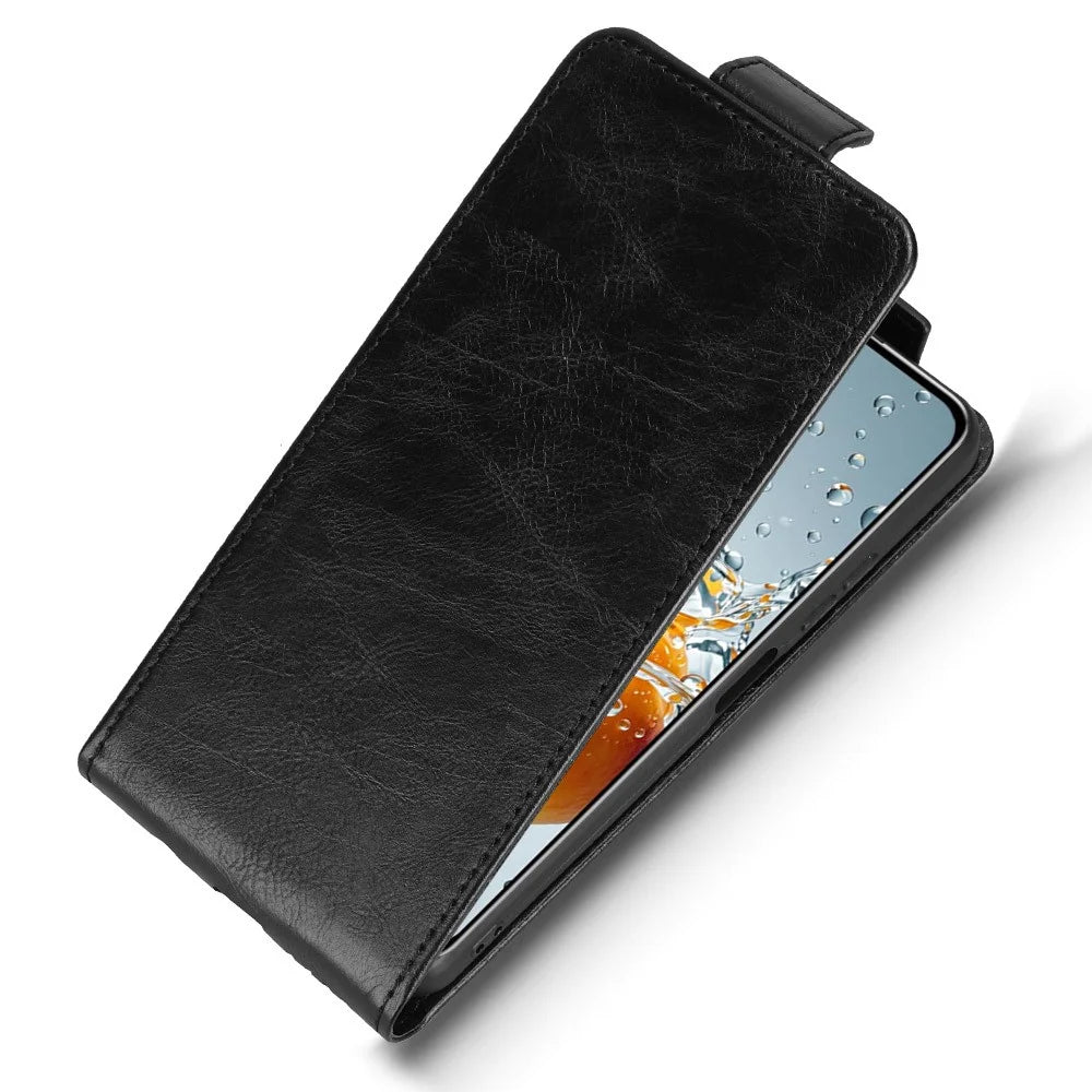 For Oukitel C65 Pro  /  C65 Stand Case Magnetic Clasp Vertical Flip Leather Phone Cover with Card Holder - Black - 4