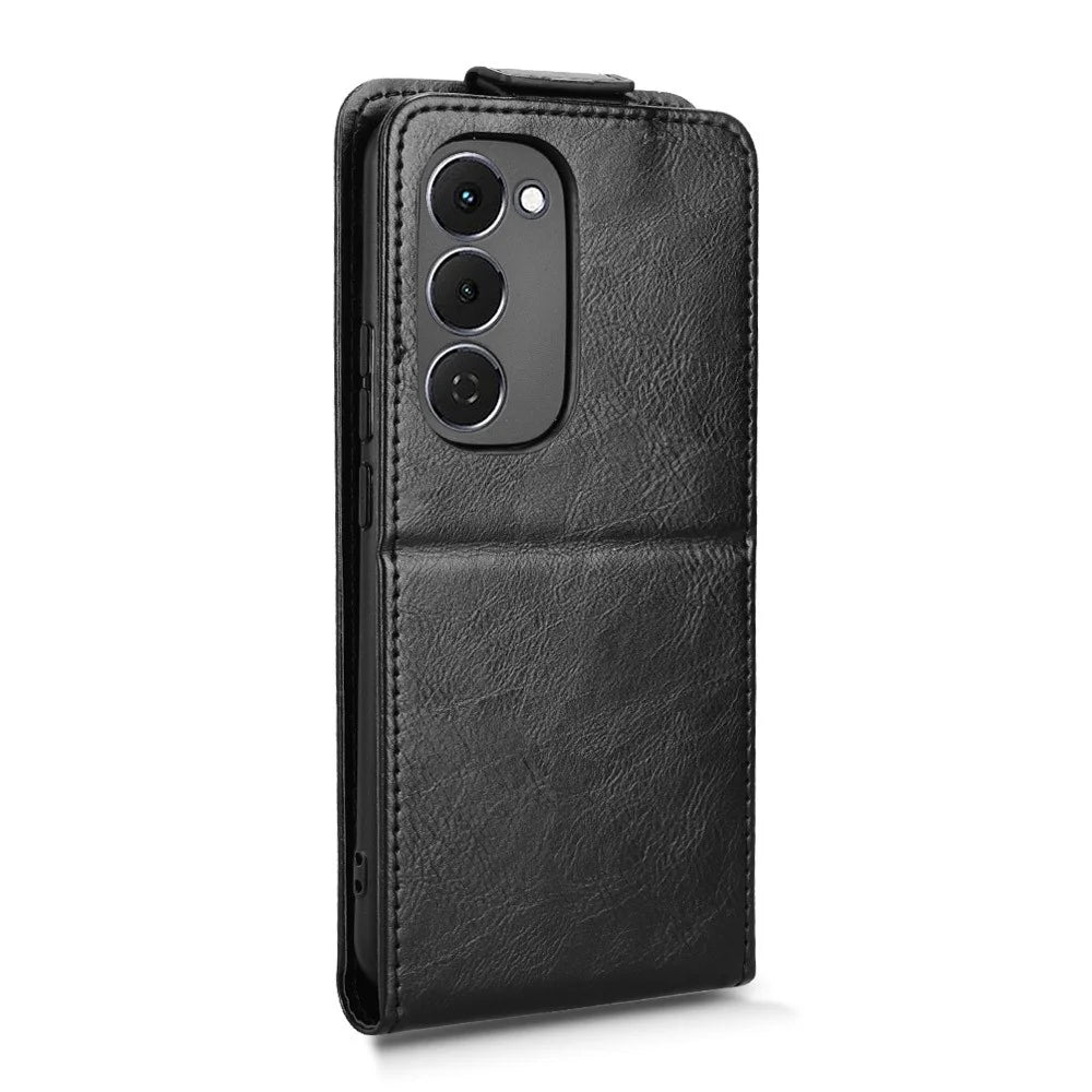 For TECNO Spark 40 Pro+ 4G Stand Case Magnetic Clasp Vertical Flip Leather Phone Cover with Card Holder - Black - 7