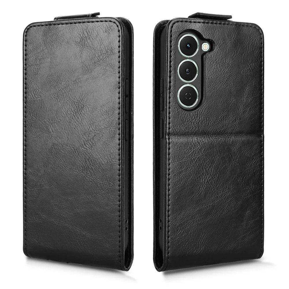 For TECNO Spark 40 Pro 4G Stand Case Magnetic Clasp Vertical Flip Leather Phone Cover with Card Holder - Black - 5