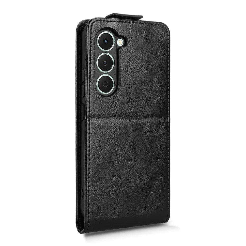 For TECNO Spark 40 Pro 4G Stand Case Magnetic Clasp Vertical Flip Leather Phone Cover with Card Holder - Black - 7