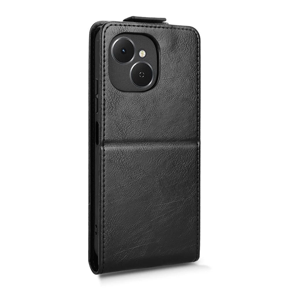 For TECNO Spark 40C Stand Case Magnetic Clasp Vertical Flip Leather Phone Cover with Card Holder - Black - 7