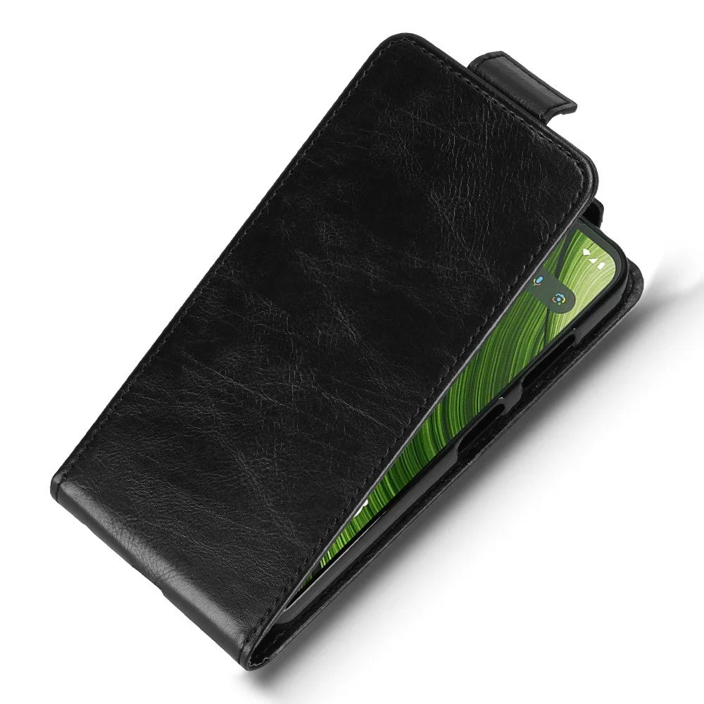 For Fairphone 6 Stand Case Magnetic Clasp Vertical Flip Leather Phone Cover with Card Holder - Black - 4
