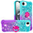 For iPhone 17e / 16e TPU Case with Kickstand Gradiant Quicksand Shockproof Cover - Sky Blue+Purple - 1