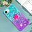 For iPhone 17e / 16e TPU Case with Kickstand Gradiant Quicksand Shockproof Cover - Sky Blue+Purple - 7