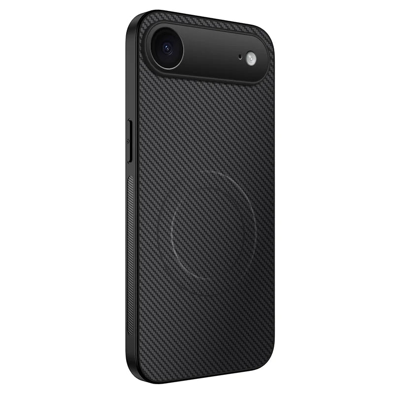 WANLONFENG For iPhone Air Case Compatible with MagSafe  TQ Series Carbon Fiber Texture PC TPU Phone Cover - Black - 1
