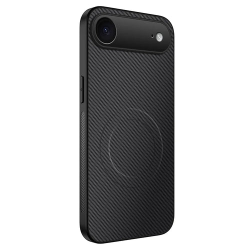 WANLONFENG For iPhone Air Case Compatible with MagSafe  TQ Series Carbon Fiber Texture PC TPU Phone Cover - Black - 1