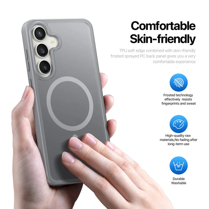 DUX DUCIS For Samsung Galaxy S25 FE Case  Yind Series PC+TPU Phone Cover Magnetic Case - Grey - 5