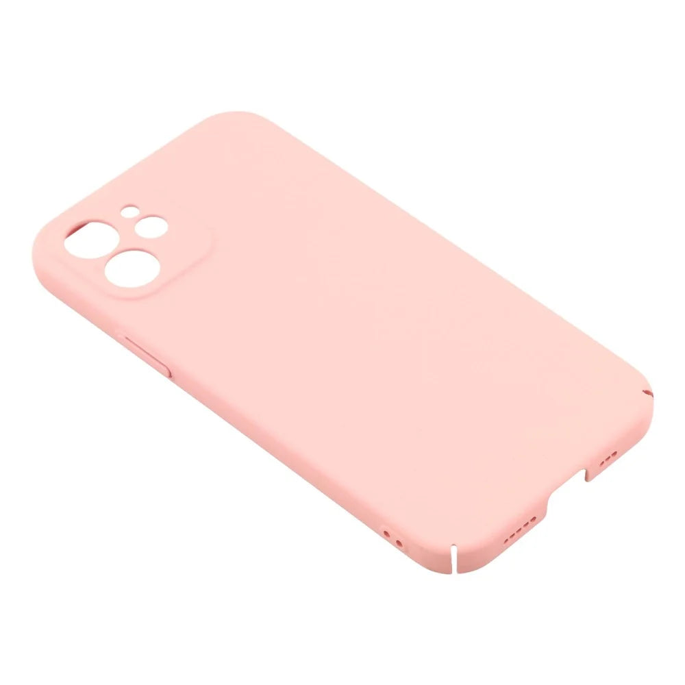 For iPhone 12 Case Skin-Touch Rubberized Hard PC Phone Cover - Pink - 4