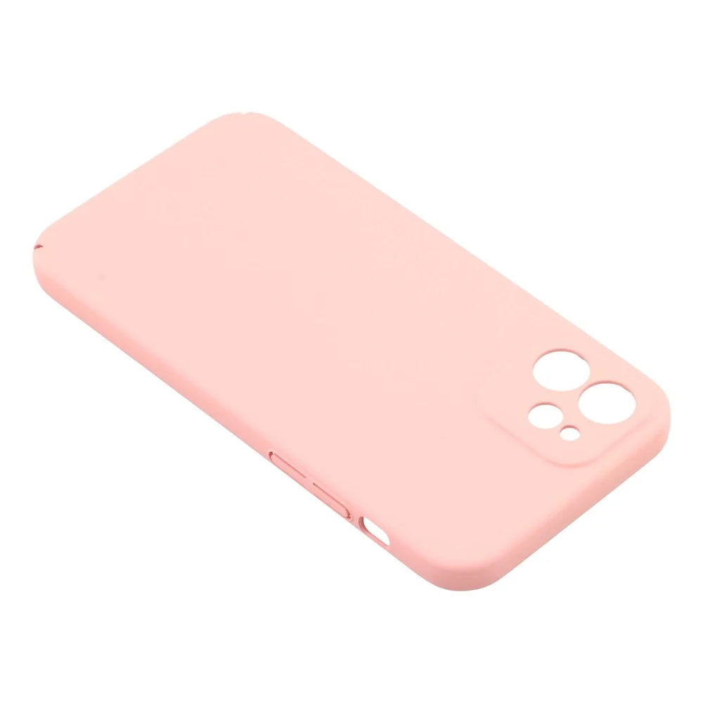 For iPhone 12 Case Skin-Touch Rubberized Hard PC Phone Cover - Pink - 5