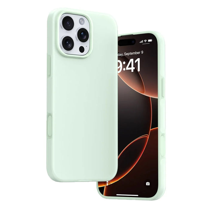 For iPhone 16 Pro Case Heat Dissipation Ice-Transparent Liquid Silicone + PC Phone Cover - Green - 1