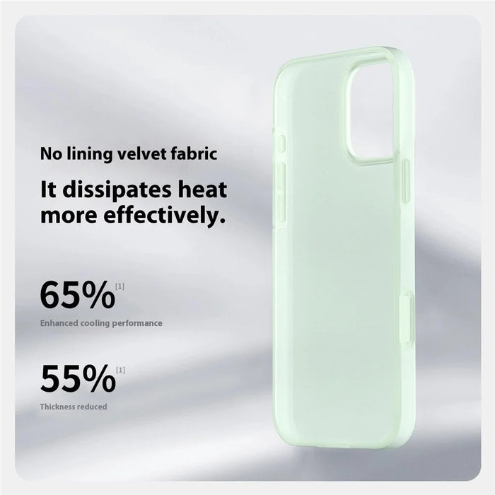 For iPhone 16 Pro Case Heat Dissipation Ice-Transparent Liquid Silicone + PC Phone Cover - Green - 5