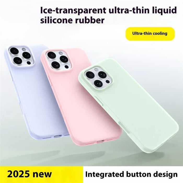 For iPhone 16 Pro Case Heat Dissipation Ice-Transparent Liquid Silicone + PC Phone Cover - Green - 6