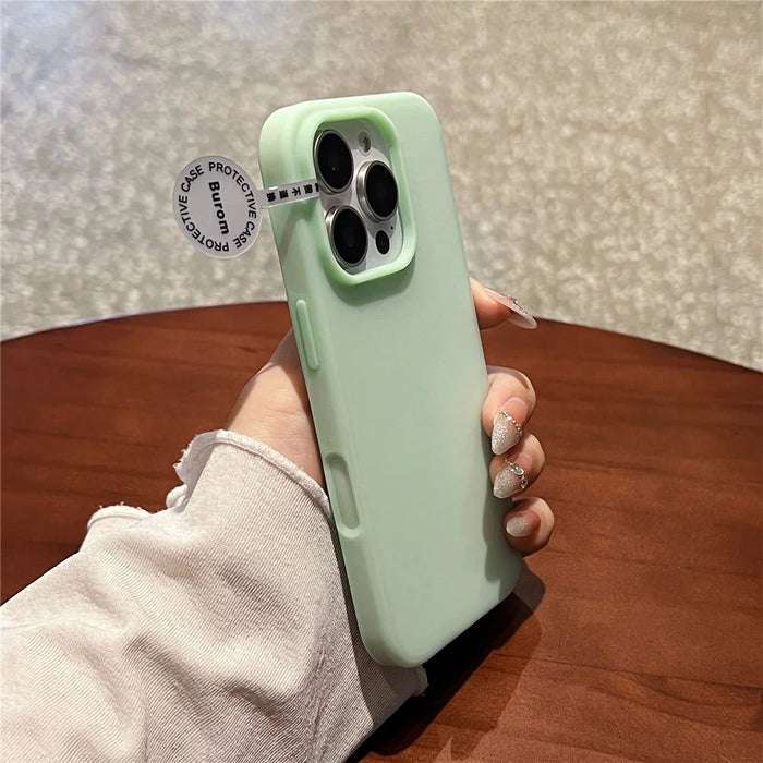 For iPhone 16 Pro Case Heat Dissipation Ice-Transparent Liquid Silicone + PC Phone Cover - Green - 7