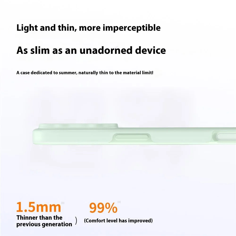 For iPhone 16 Pro Max Case Compatible with MagSafe Ice-Transparent Liquid Silicone + PC Phone Cover - Green - 5