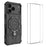 WANLONFENG KJ Series For iPhone 17 Pro Case Kickstand PC TPU Phone Cover with 2Pcs Screen Film (Big Lens Hole) - Black - 1