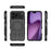 WANLONFENG KJ Series For iPhone 17 Pro Case Kickstand PC TPU Phone Cover with 2Pcs Screen Film (Big Lens Hole) - Black - 3