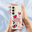 For Samsung Galaxy S25+ Case Pink Elements Pattern Printing Straight Edge TPU Phone Back Cover - Beige - 4