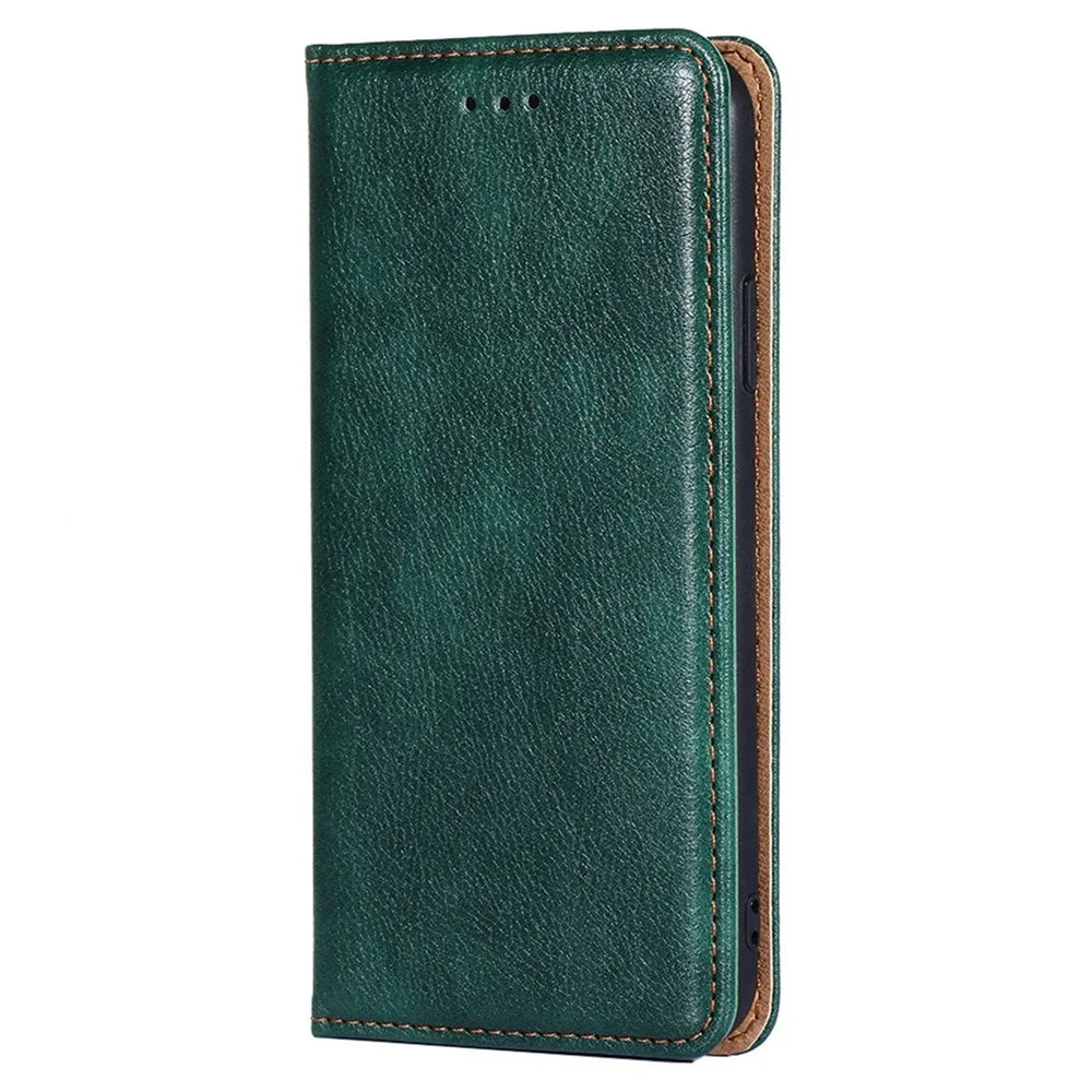 Magnetic Auto-absorbed Phone Cover For Samsung Galaxy A04 4G (164.4 x 76.3 x 9.1 mm), PU Leather Full Protection Phone Case Flip Wallet Stand - Green - 7