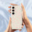 For Samsung Galaxy S25+ Case Pink Small Flowers Pattern Printing Straight Edge TPU Phone Back Cover - Beige - 4