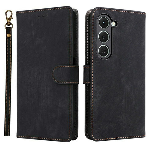 For TECNO Spark 40 Pro 4G KM6 Case Wallet RFID Blocking PU Leather Phone Cover Stand with Strap - Black - 1