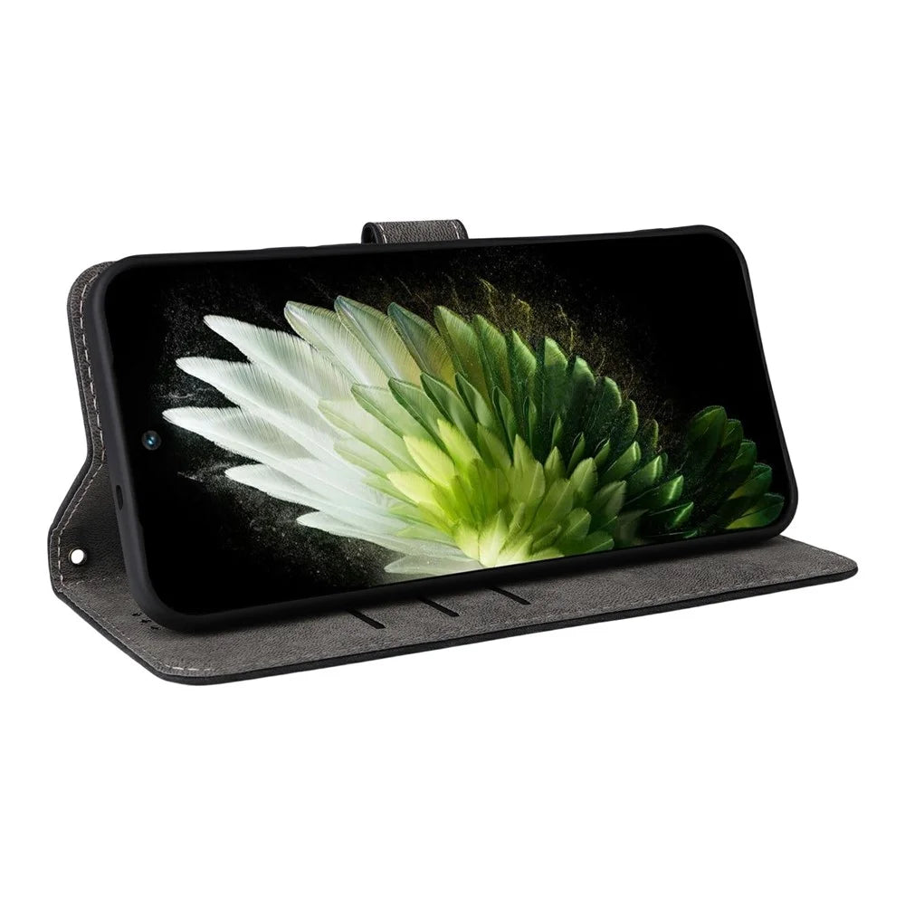 For TECNO Spark 40 Pro 4G KM6 Case Wallet RFID Blocking PU Leather Phone Cover Stand with Strap - Black - 3