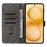 For vivo V60 5G Case Wallet RFID Blocking PU Leather Phone Cover Stand with Strap - Black - 2