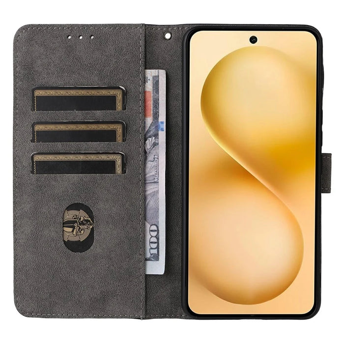 For vivo V60 5G Case Wallet RFID Blocking PU Leather Phone Cover Stand with Strap - Black - 2