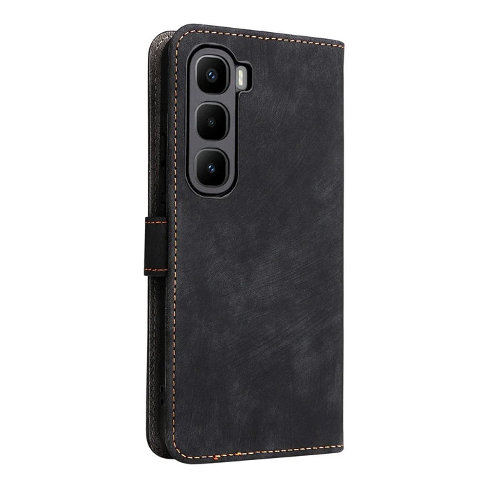 For Infinix Hot 60 Pro 4G X6885 Case Wallet RFID Blocking PU Leather Phone Cover Stand with Strap - Black - 7