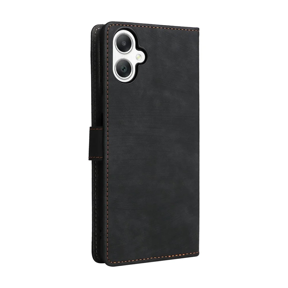 For Samsung Galaxy A08 5G / A08 4G / A07 4G Case Wallet RFID Blocking PU Leather Phone Cover Stand with Strap - Black - 7