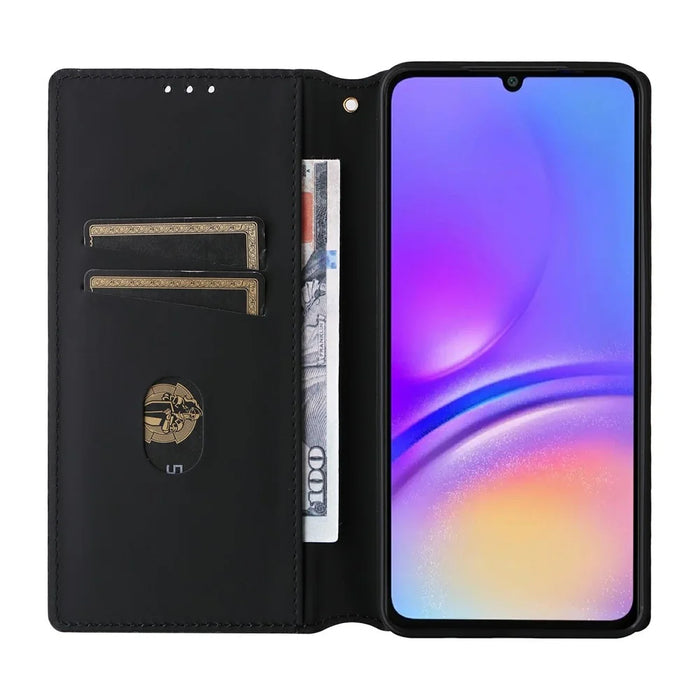 For Samsung Galaxy A08 5G / A08 4G / A07 4G Case Wallet Rhombus Imprint Leather Phone Cover - Silver - 2