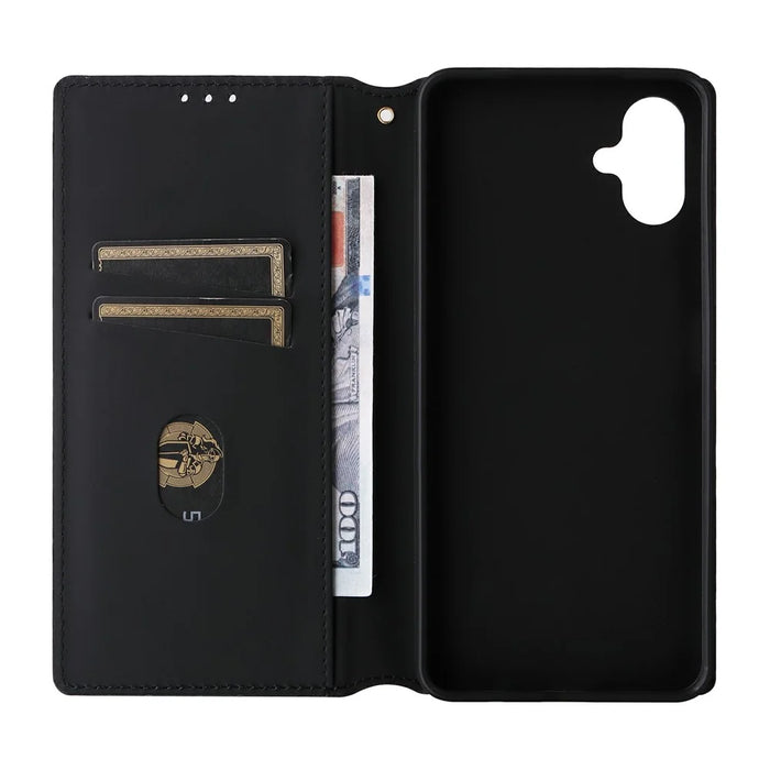 For Samsung Galaxy A08 5G / A08 4G / A07 4G Case Wallet Rhombus Imprint Leather Phone Cover - Silver - 3