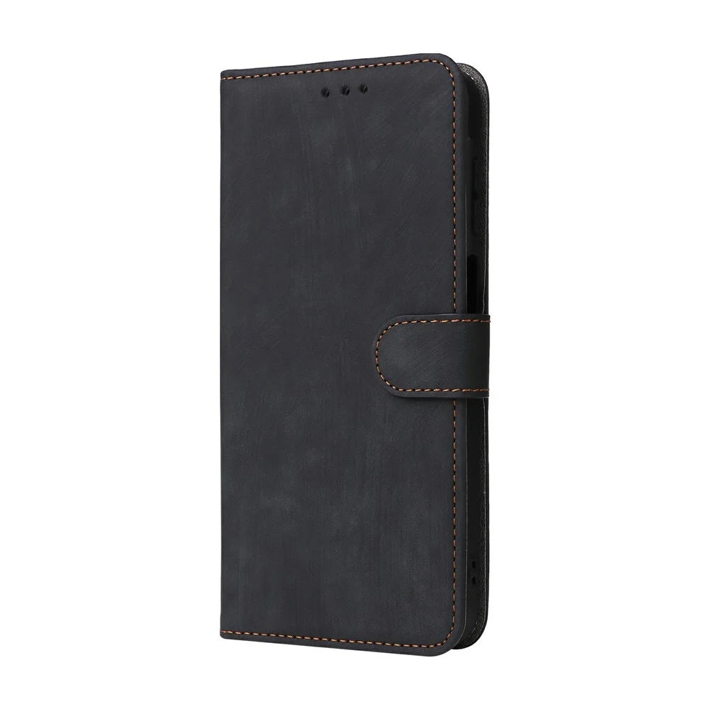 For Samsung Galaxy A18 5G / A18 4G / A17 5G / A17 4G Case Wallet RFID Blocking PU Leather Phone Cover Stand with Strap - Black - 6