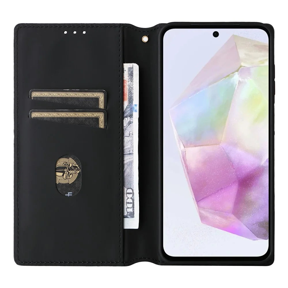 For Samsung Galaxy A18 5G / A18 4G / A17 5G / A17 4G Case Wallet Rhombus Imprint Leather Phone Cover - Silver - 2