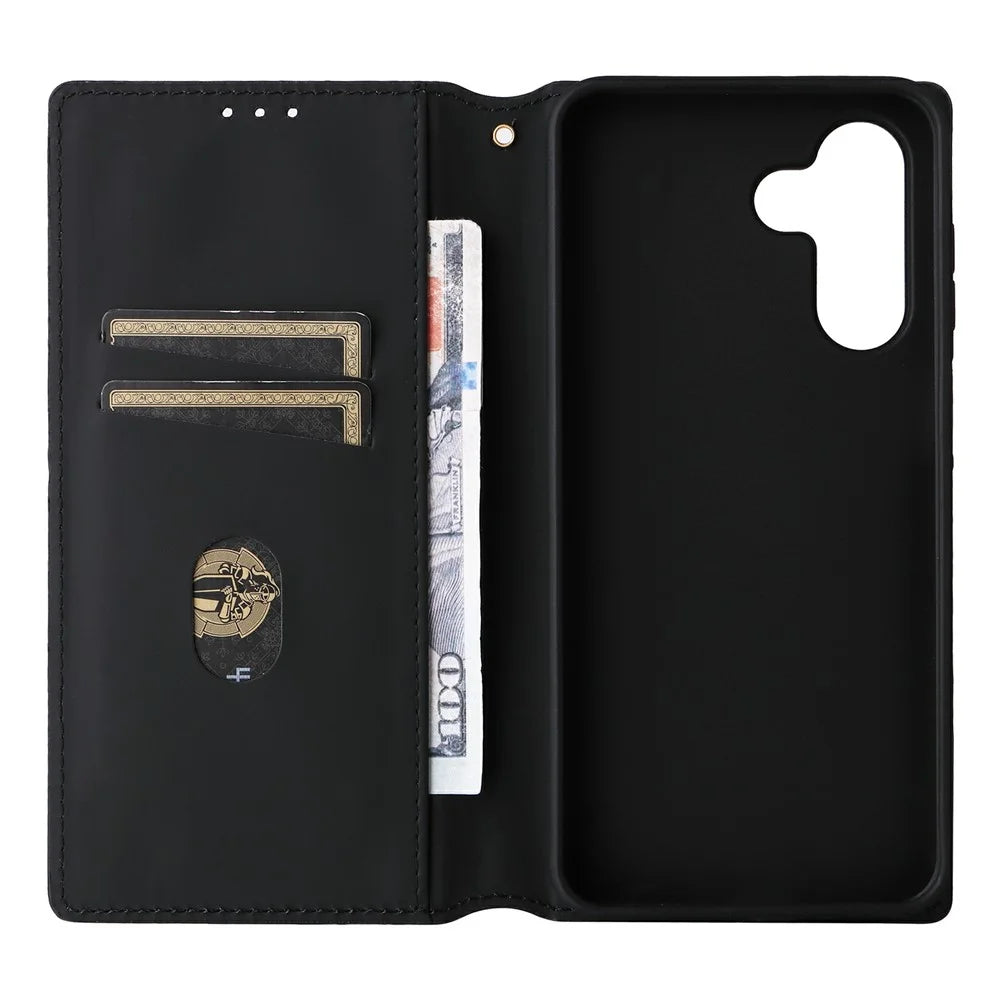 For Samsung Galaxy A18 5G / A18 4G / A17 5G / A17 4G Case Wallet Rhombus Imprint Leather Phone Cover - Silver - 3