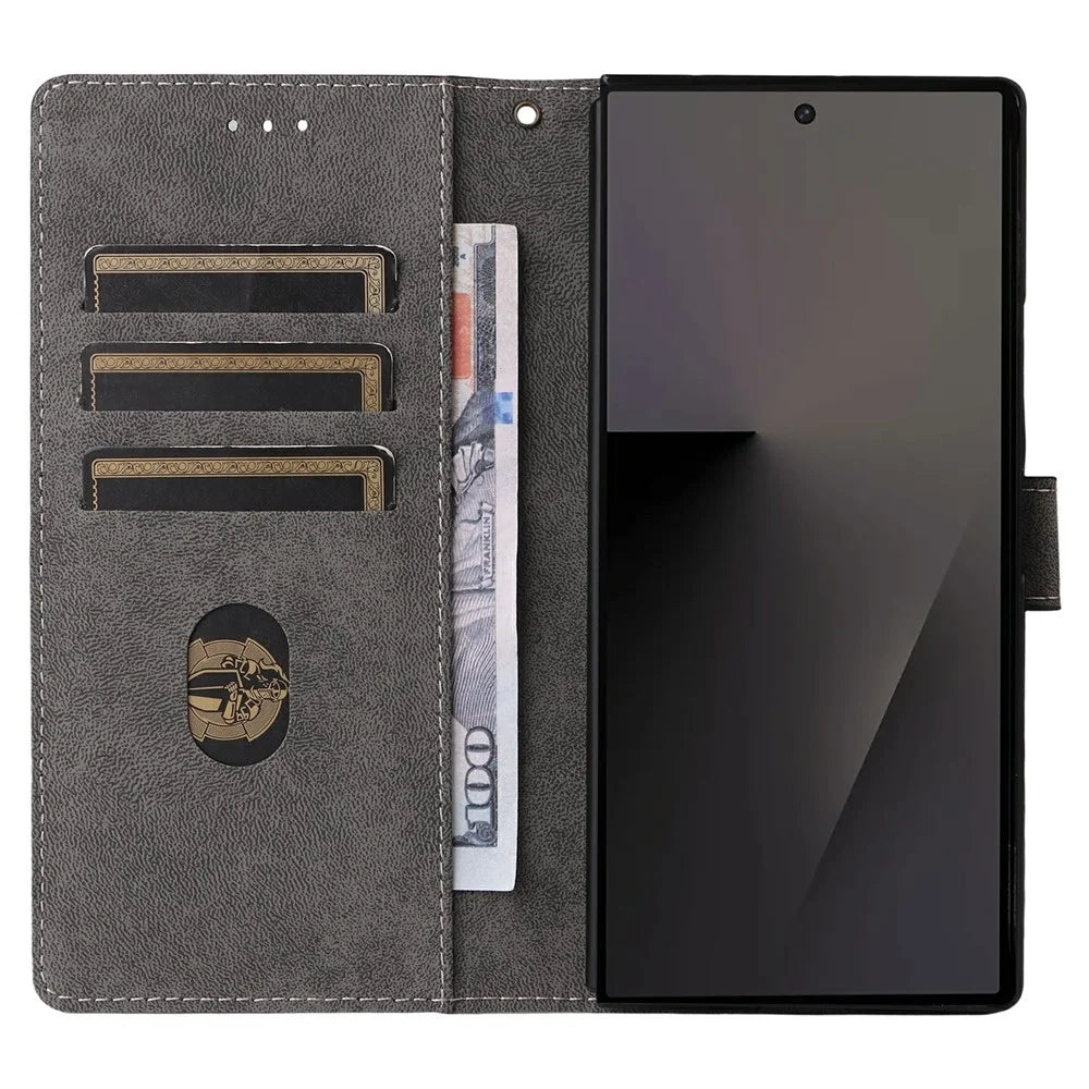 For Samsung Galaxy Z Fold7 5G Case Wallet RFID Blocking PU Leather Phone Cover Stand with Strap - Black - 3