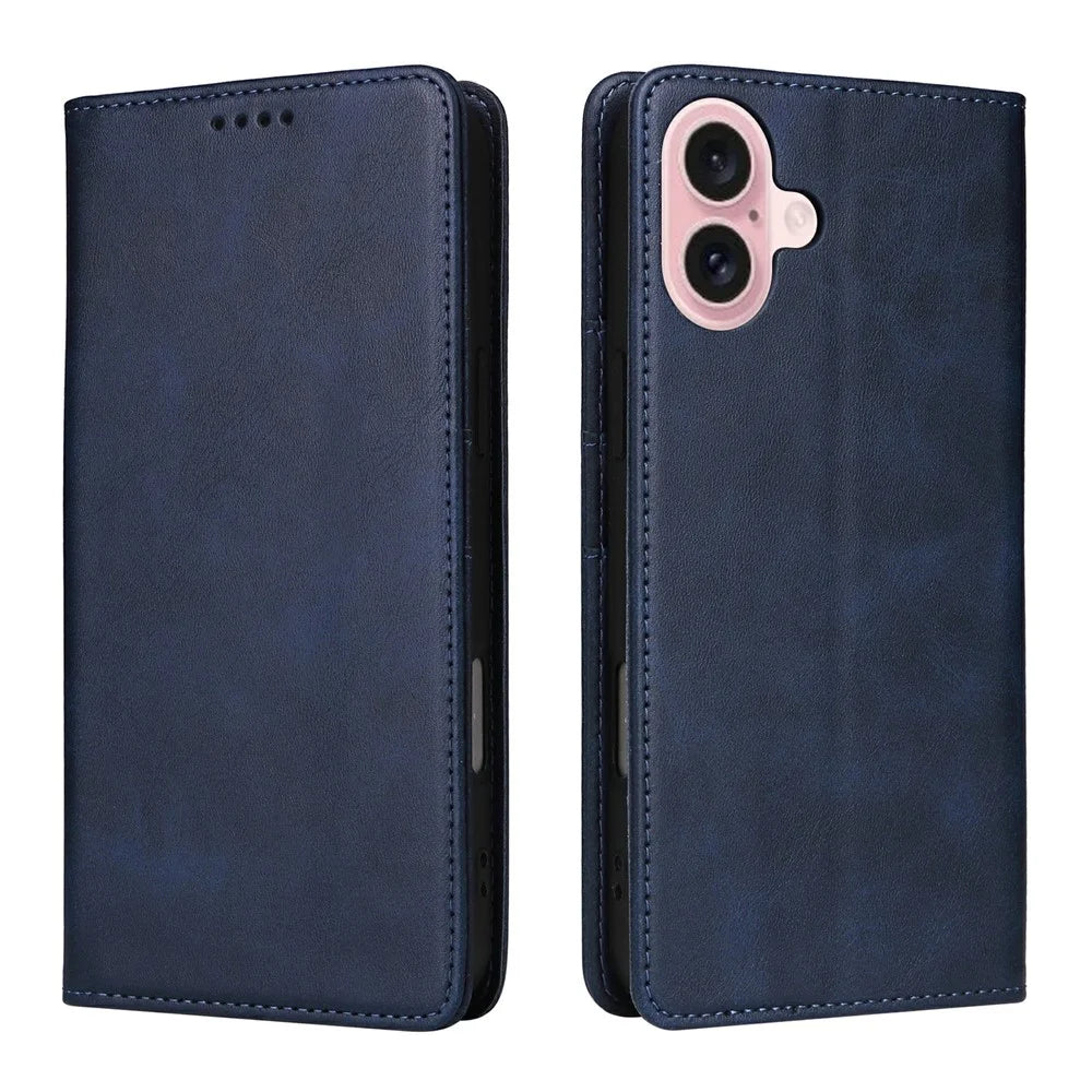 For iPhone 17 Case RFID Blocking PU Leather Phone Wallet Cover - Blue - 1