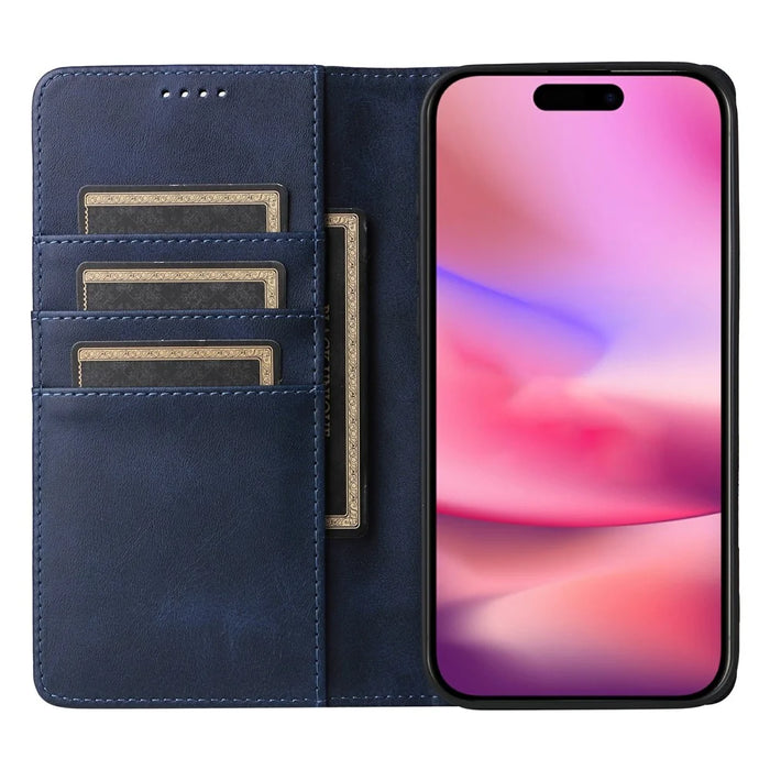 For iPhone 17 Case RFID Blocking PU Leather Phone Wallet Cover - Blue - 2