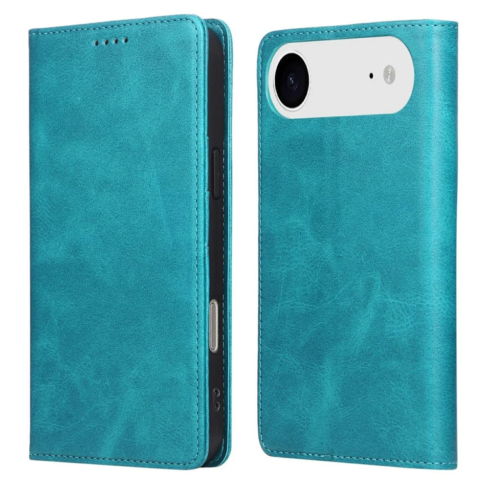 For iPhone Air Case RFID Blocking PU Leather Phone Wallet Cover - Peacock Blue - 1