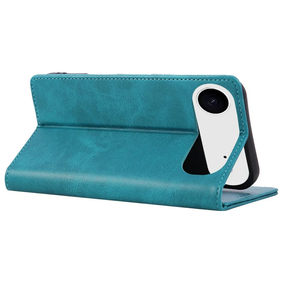 For iPhone Air Case RFID Blocking PU Leather Phone Wallet Cover - Peacock Blue - 4