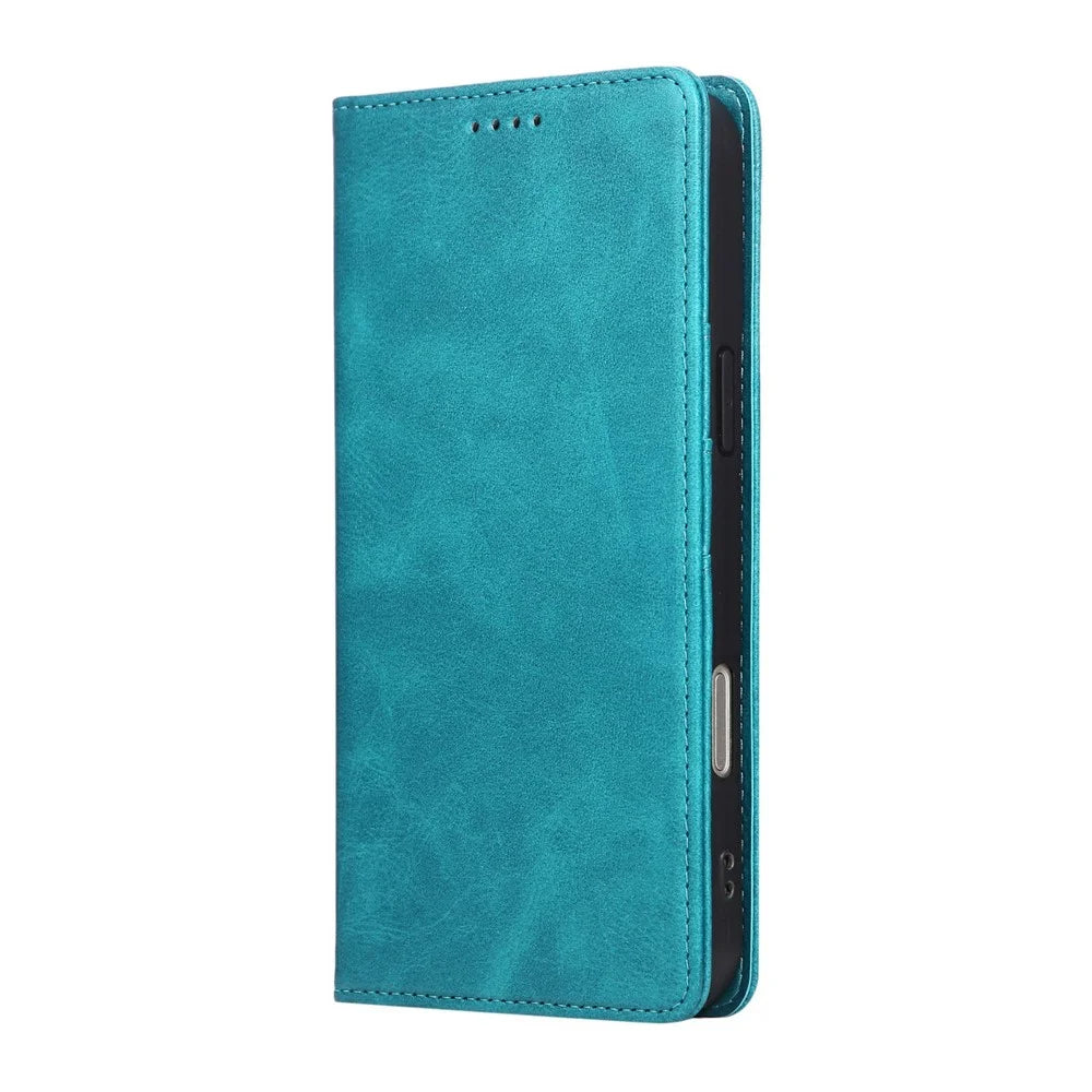 For iPhone Air Case RFID Blocking PU Leather Phone Wallet Cover - Peacock Blue - 7